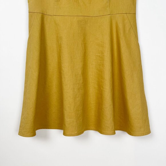 Atelier B. Linen Cotton A-Line Fit & Flare Mini Midi Sun Dress Summer Sundress - Picture 8 of 10
